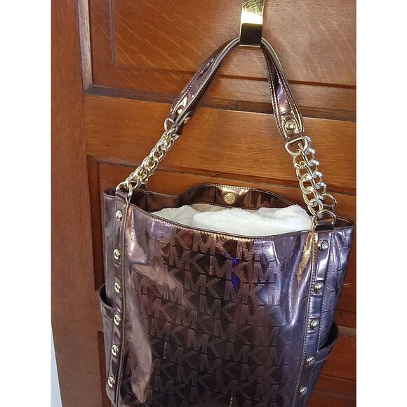 NWOT Michael Kors shimmer Delancey Large Tote - Picture 3 of 8
